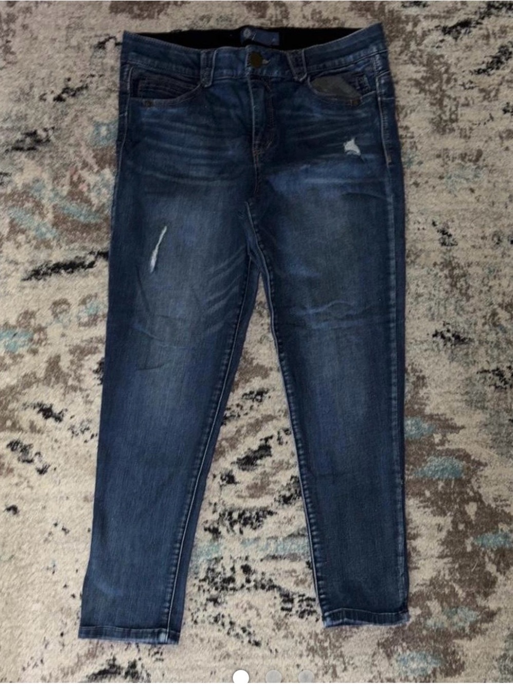 Democracy Dark Blue Skinny Jeans with Light Distressing